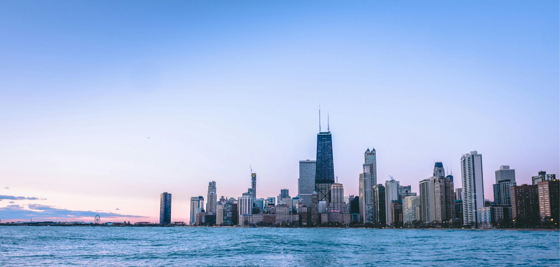 Skyline of Chicago, IL with Lake Michigan in the forefront