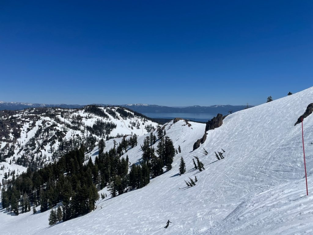 Views of Lake Tahoe from the top of Summit Chair at Alpine Meadows